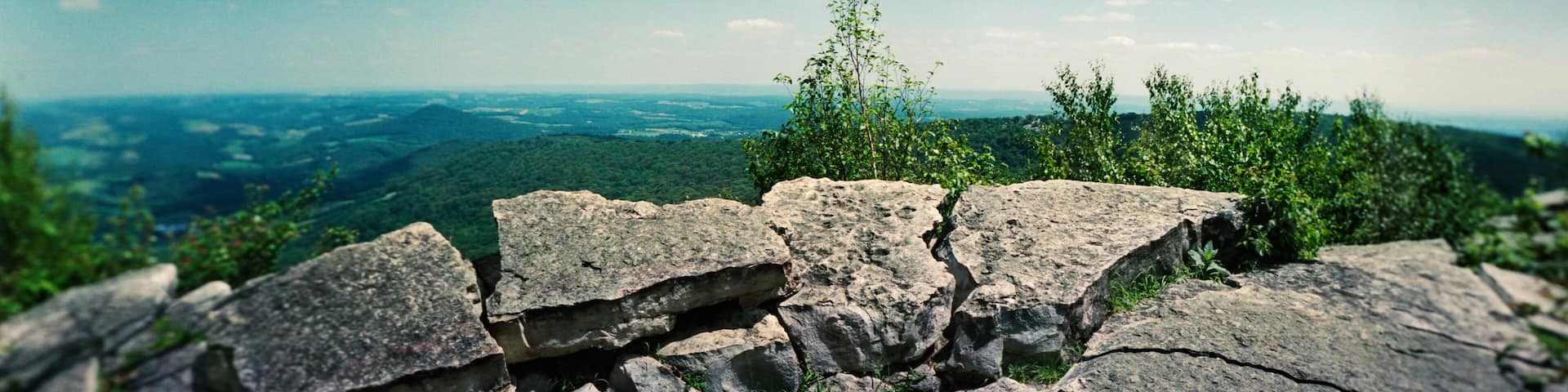 Panoramic view from the Pinnacle of the Appalachian Trail, Blue Mountain, Appalachian Mountains, Pennsylvania, USA
