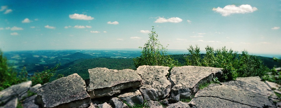 Panoramic view from the Pinnacle of the Appalachian Trail, Blue Mountain, Appalachian Mountains, Pennsylvania, USA