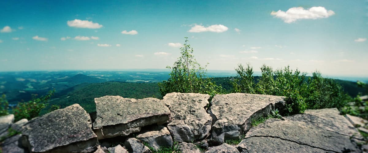 Panoramic view from the Pinnacle of the Appalachian Trail, Blue Mountain, Appalachian Mountains, Pennsylvania, USA
