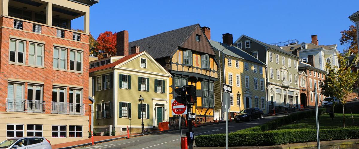 Street scene in Providence, Rhode Island