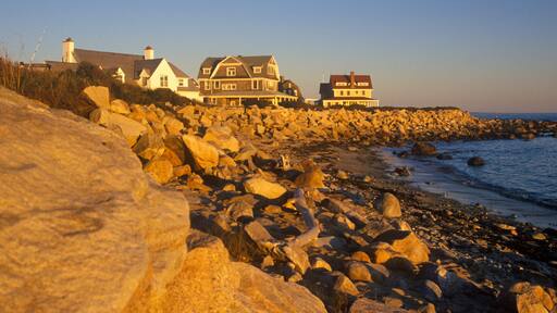 Ocean front home on Scenic route 1 at sunset, Misquamicut, RI