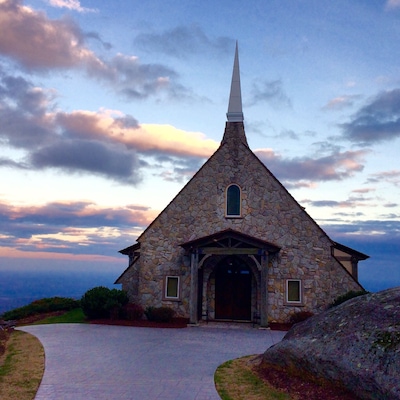 This is a shot of glassy Mountain chapel at the Cliffs of glassy Mountain. Cleveland South Carolina. This picture was taken on the winners evening about 6:00 PM #StunningStructures