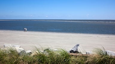 C48B0P Couple walking on the beach on Seabrook Island, near Charleston, South Carolina, USA