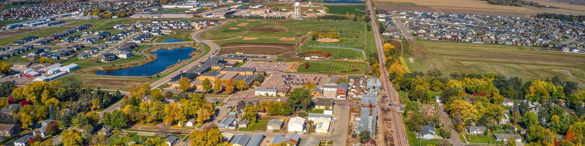 Aerial View of the Sioux Falls Suburb of Harrisburg, South Dakota