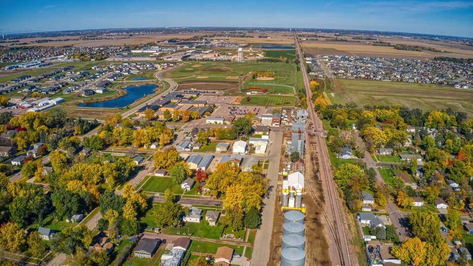 Aerial View of the Sioux Falls Suburb of Harrisburg, South Dakota