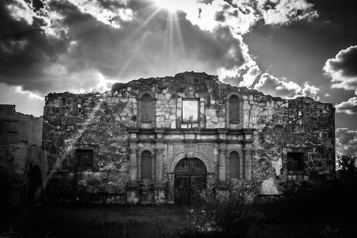 The movie set John Wayne created on the Shanahan Ranch. Just outside Bracketville TX