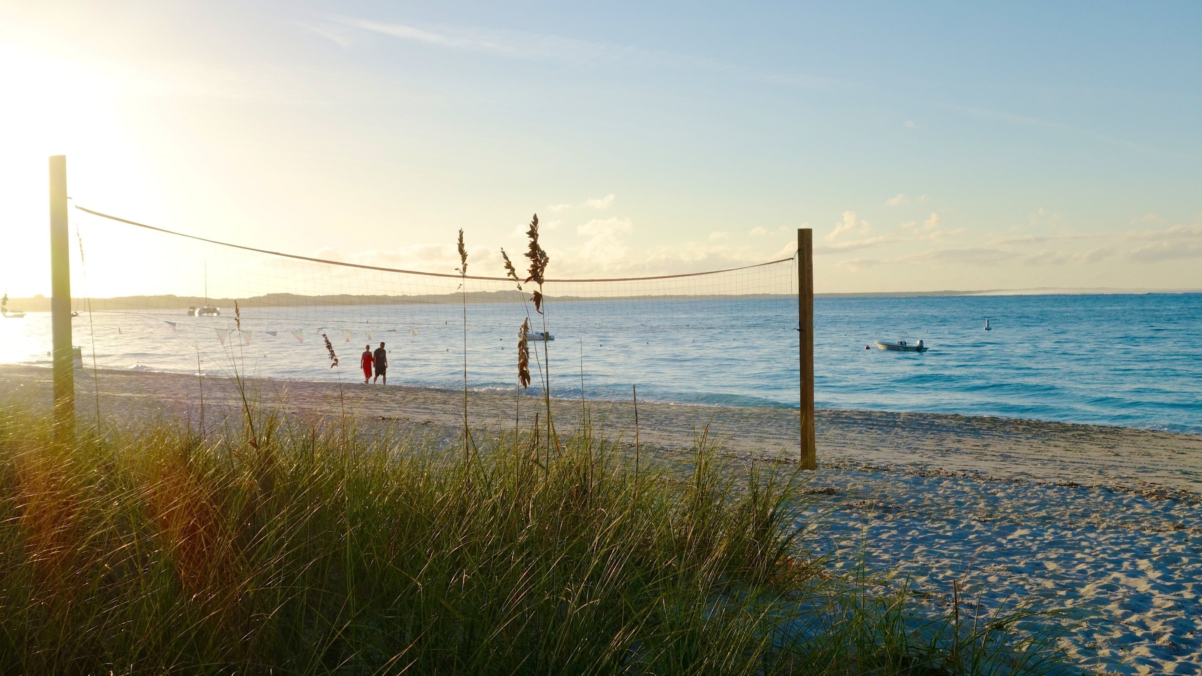 Turks and Caicos showing a sunset and a beach