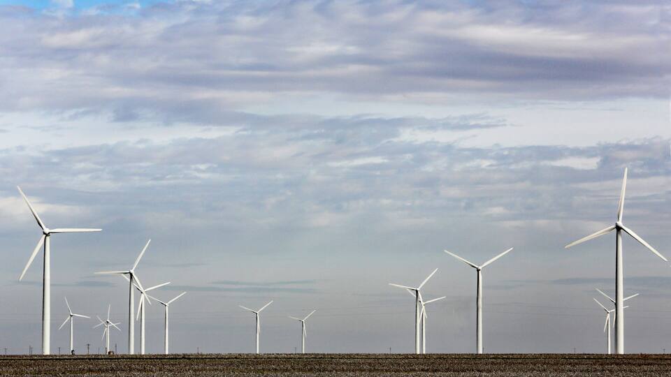Wind and cotton farm, Snyder, Texas
