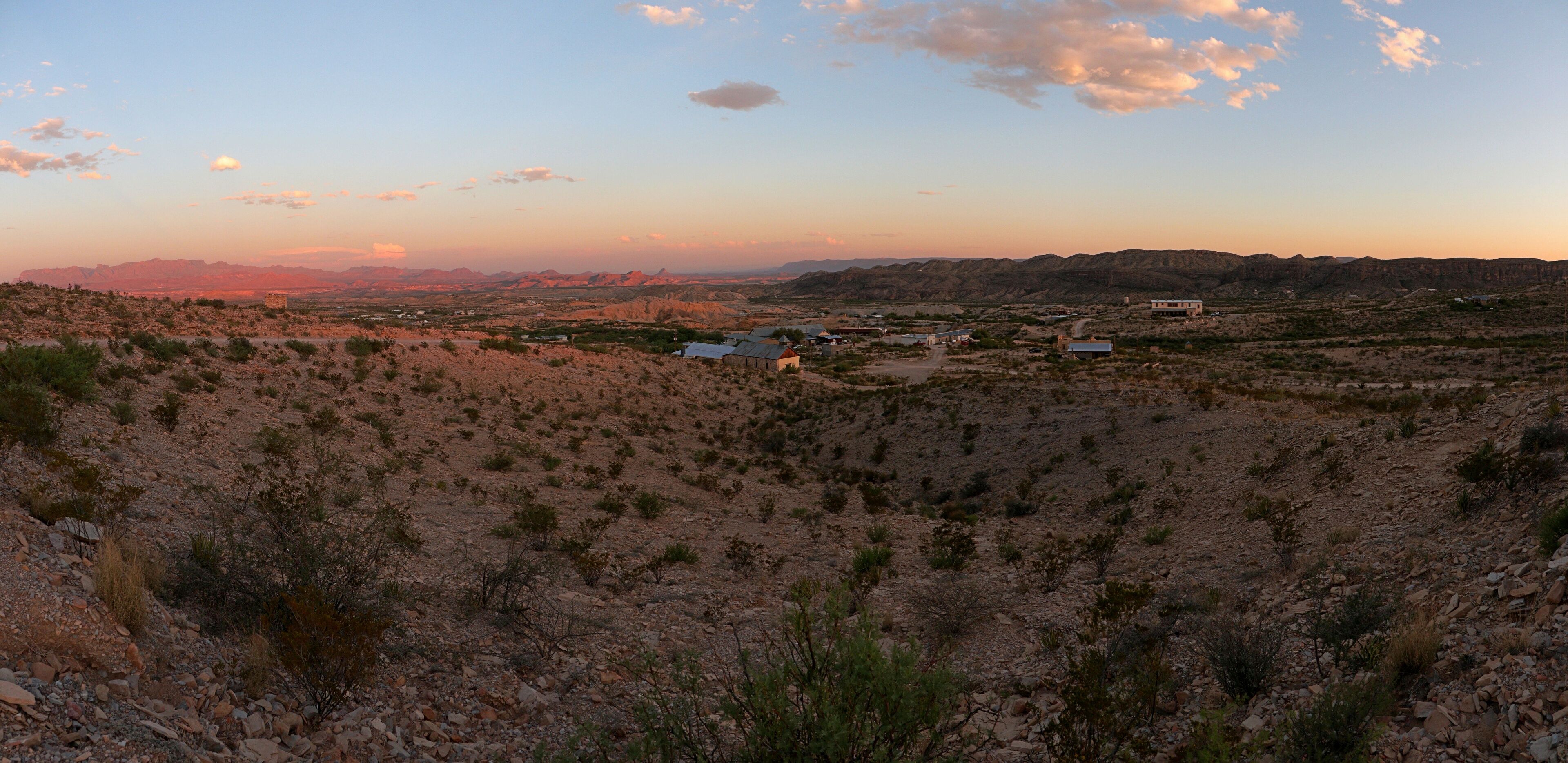 Sunset over Field in Terlingua, Texas