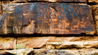 USA, Utah. Wellington, Nine-mile Canyon, Petroglyphs at Daddy Canyon.