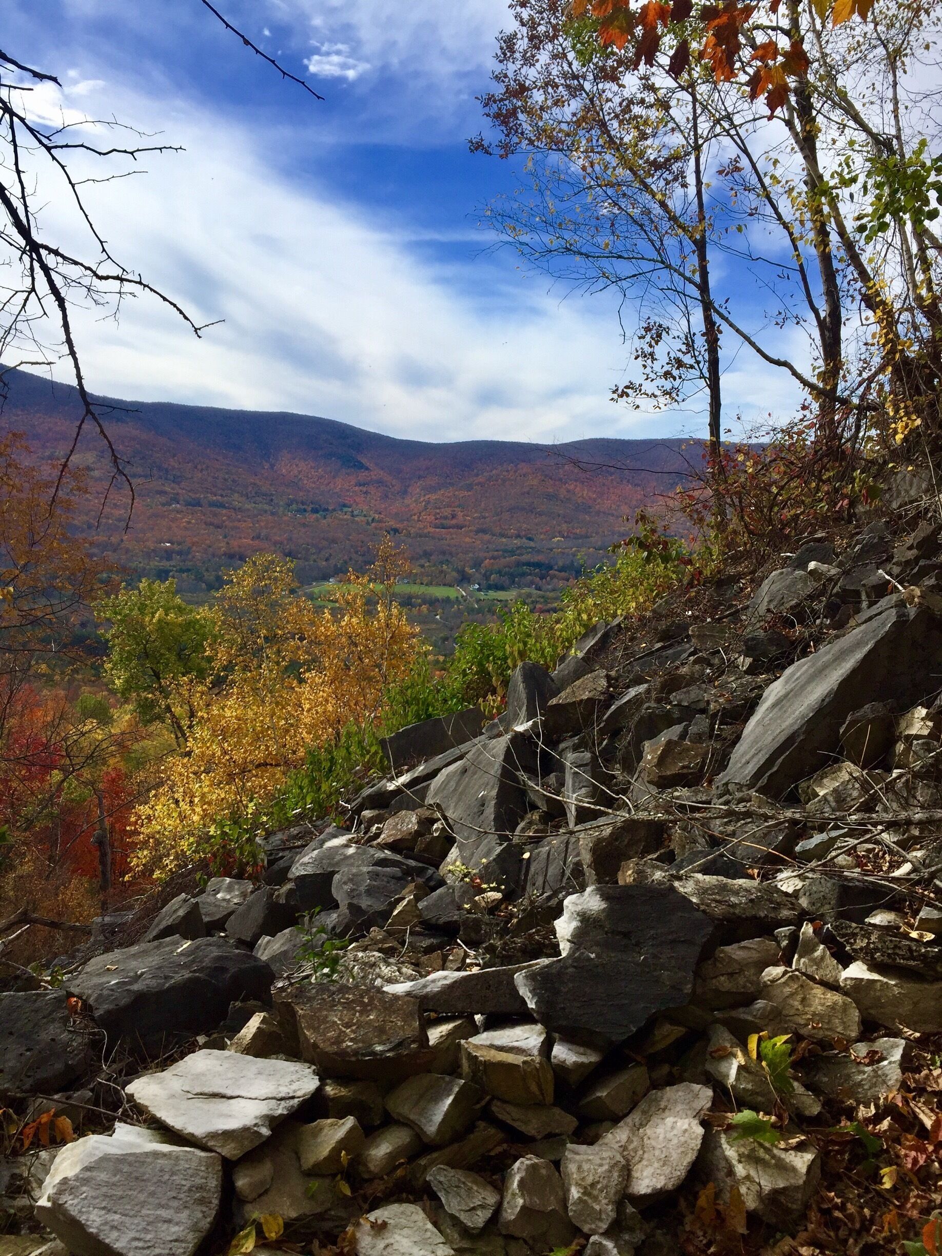 Located off Route 30 in Dorset, this town forest isn’t well marked but worth it.  Heading northbound, take the road on the right past the Dorset Quarry.  The road goes through private property but keep going, there is a parking lot.  This town forest was opened in 2016 so they are still creating trails.  At the time I went, there were several miles of trails-be prepared, from the start, the trails go up, so it's a good workout.  There is a quarry at the top with beautiful views of the Green Mountains.