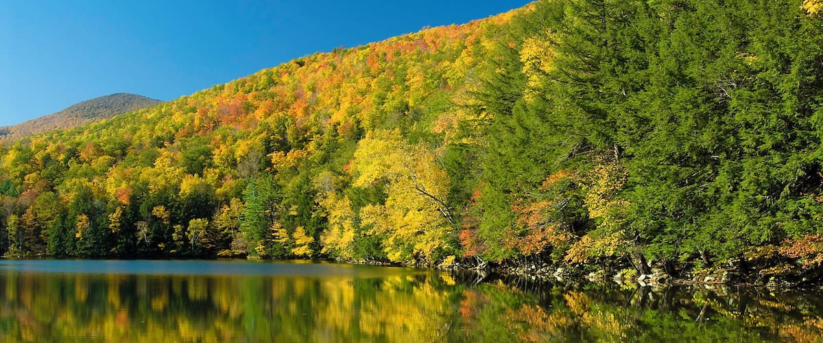 Just off US7 north of Manchester, VT, Emerald Lake is a great place to photograph fall colors.