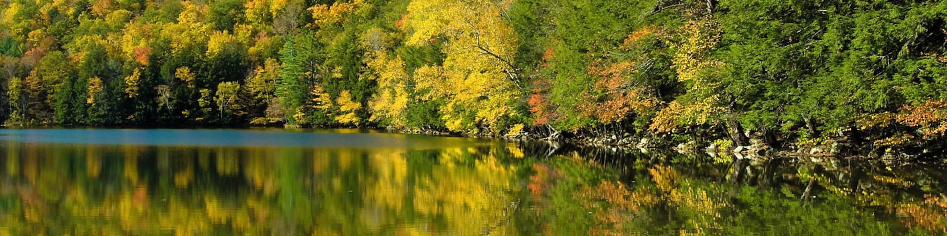 Just off US7 north of Manchester, VT, Emerald Lake is a great place to photograph fall colors.