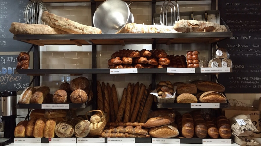 The King Arthur Flour Co. began in Boston in 1790. Now an employee owned company it is just simply amazing. A visit there can reward one with all sorts of culinary delights. The store has baking supplies, equipment, and classes. The sheer variety of flours, recipes and tasty sandwiches, desserts, and breads is a bit overwhelming. You just can't go home empty-handed.