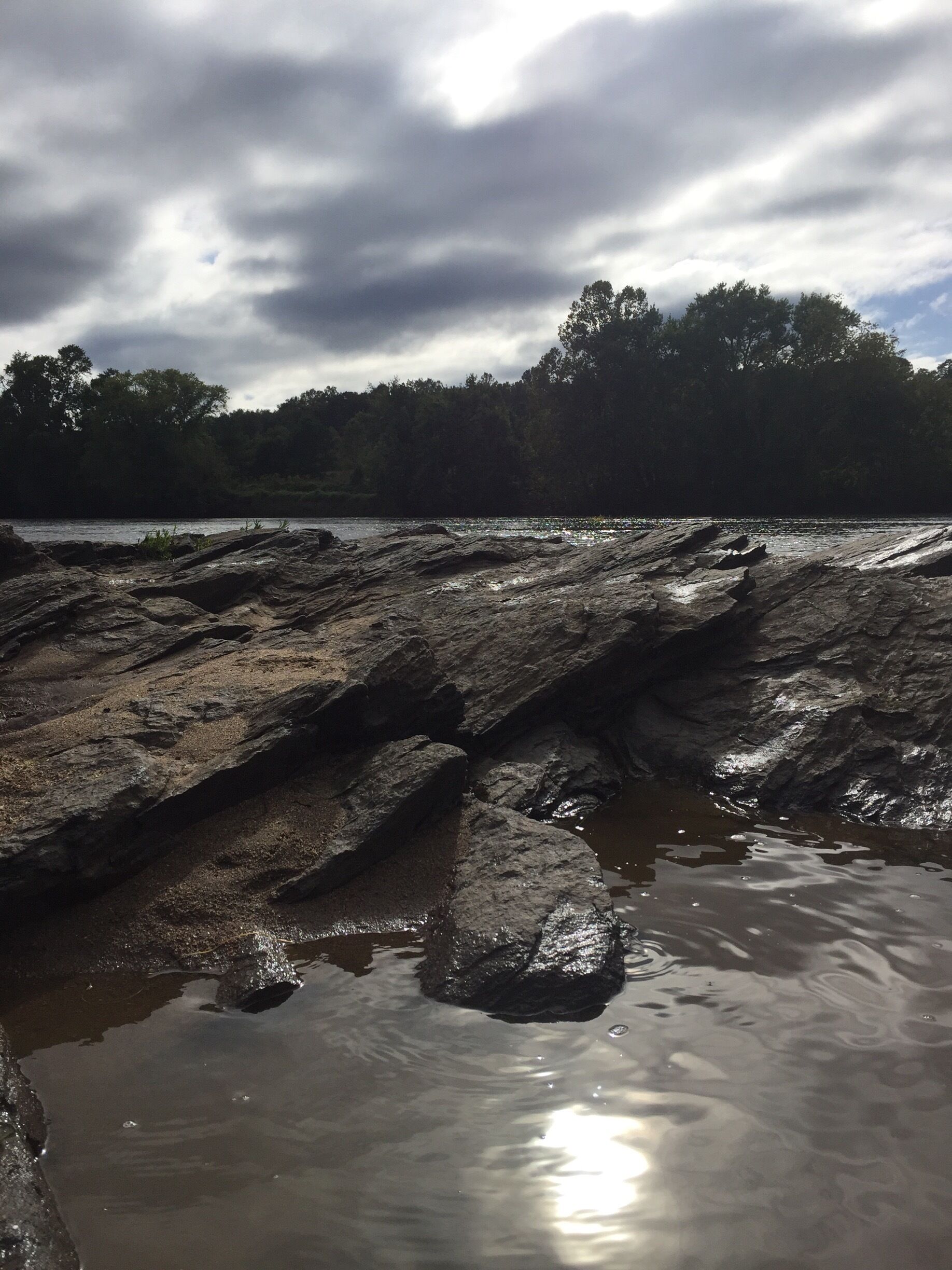 Rock island on the James River