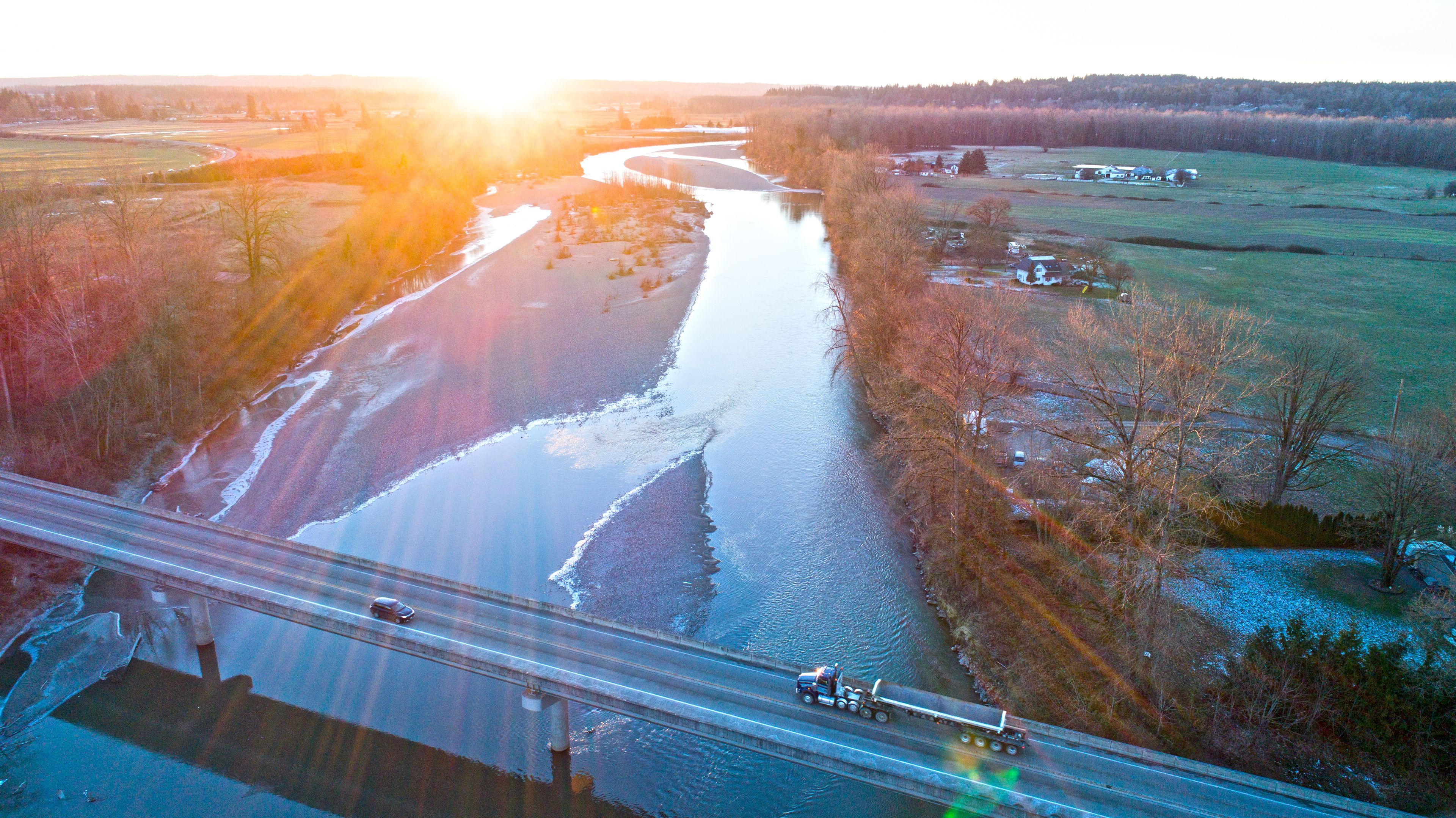 Arlington Washington Stillaguamish River Aerial View