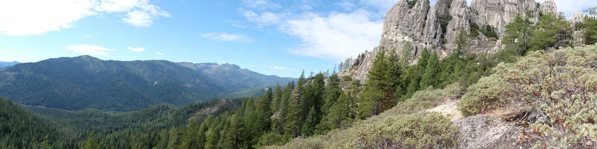 Castle Crags Panaorama - Forest - Mountain