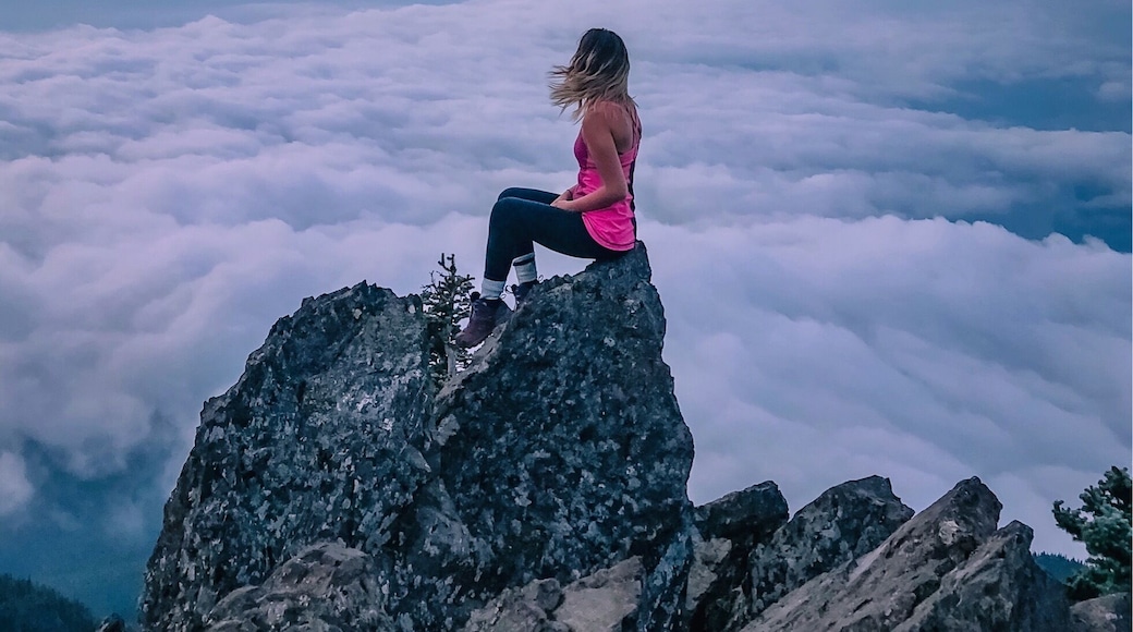 #AboveItAll at Mount Ellinor in the Olympic National Park. Woke up at 2am, drove to the trailhead and started hiking around 4:30am. Made it to the top around 6am and enjoyed watching the sun come up from behind the clouds. It was a magical morning and I’m thankful to be living in a state where views like this are just a few hours away.