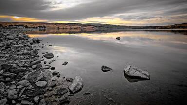 Sunset at Soap Lake, Washington.