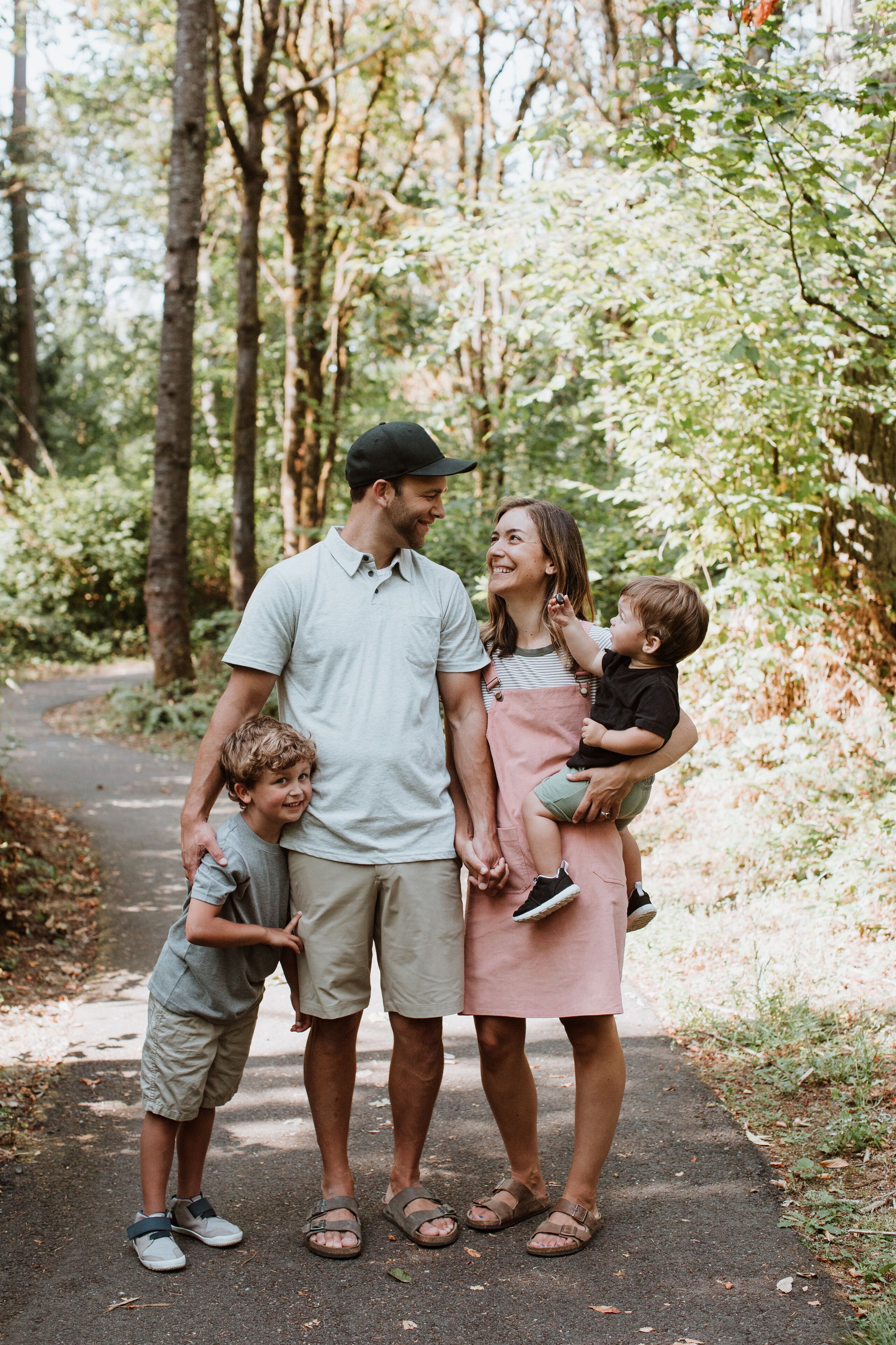 Portrait of Happy Family on Trail