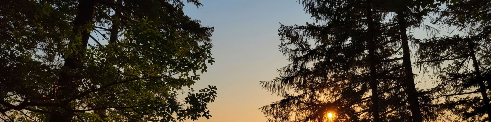 Sunset with wildfire smoke at Clear Lake in Yelm Washington state