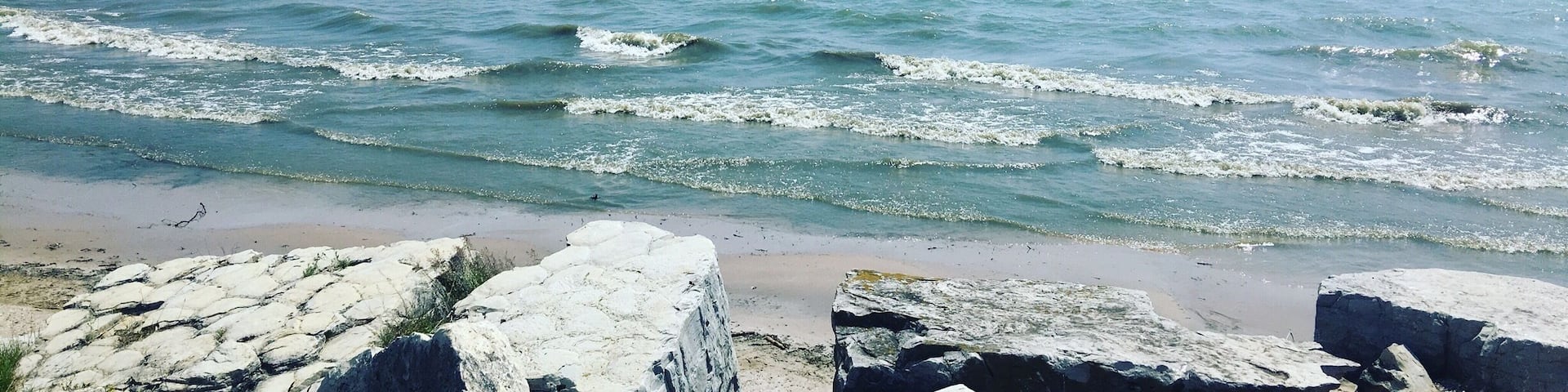 Perfect day to stop and dip my feet into Lake Michigan!