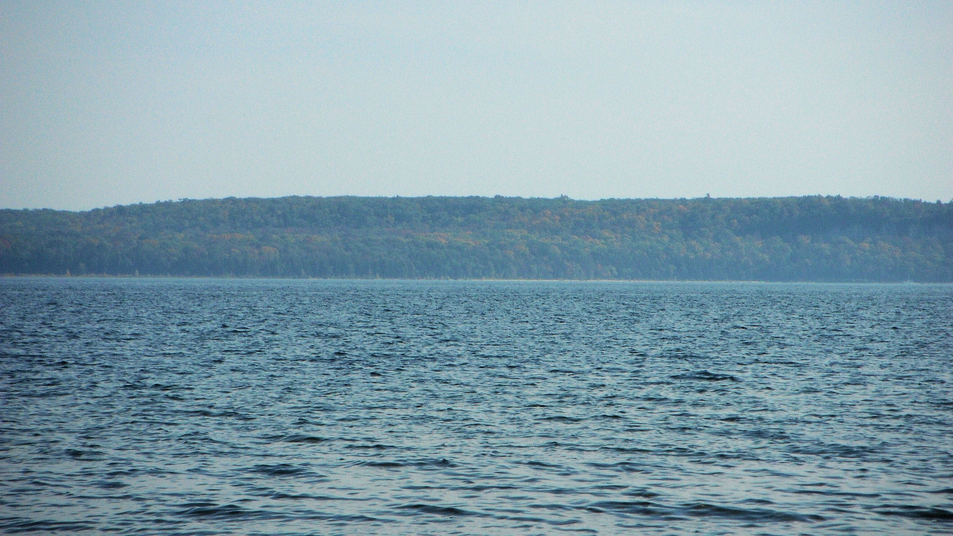 The view of Peninsula State Park from Jack Island.  