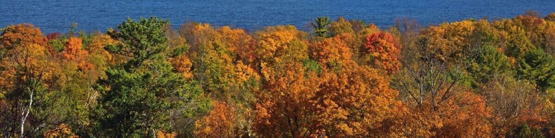 Horseshoe island in Door County ablaze in Fall Colors..