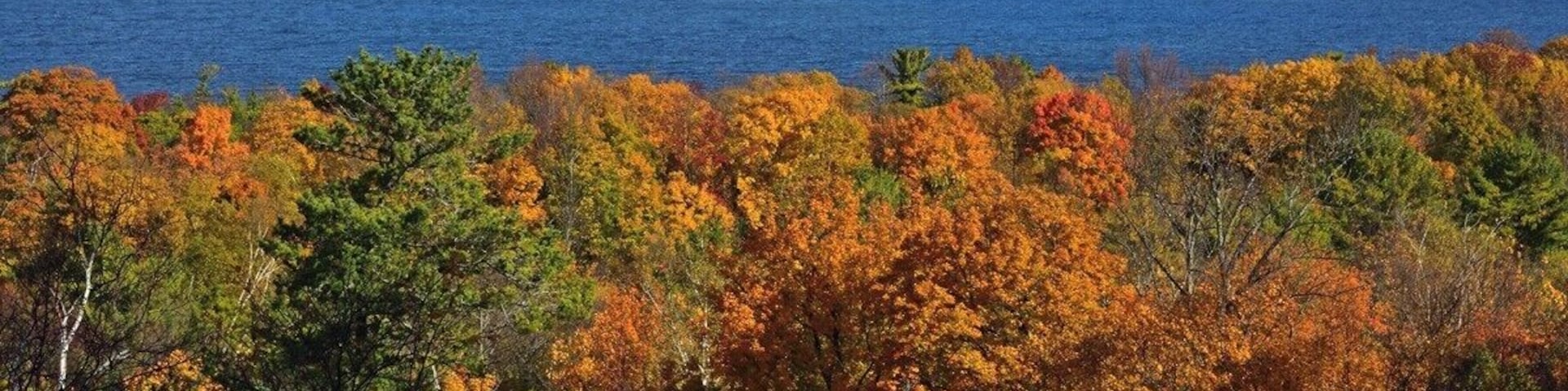 Horseshoe island in Door County ablaze in Fall Colors..