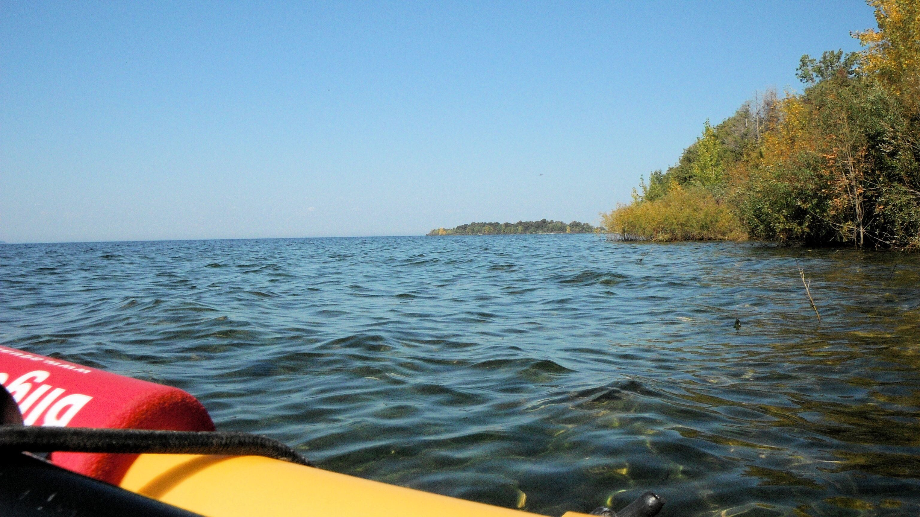 Solo kayaking some islands off of Peninsula State Park a few summers ago.  This is the west side of Adventure Island looking north at Strawberry Island.