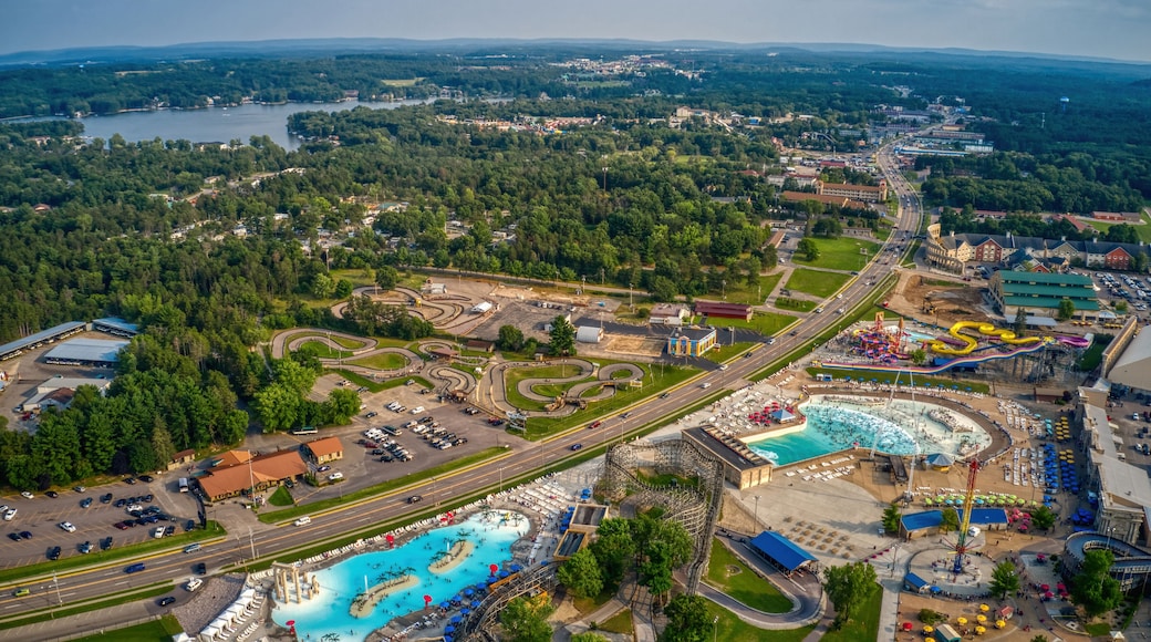 Aerial View of the Tourist Town of Lake Delton, Wisconsin