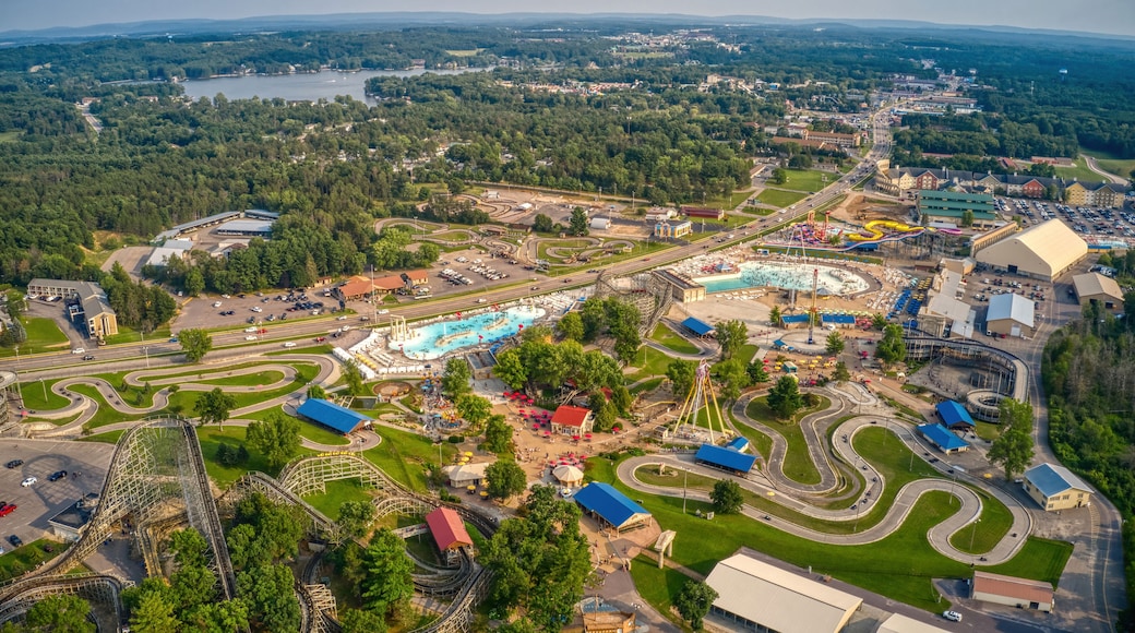Aerial View of the Tourist Town of Lake Delton, Wisconsin