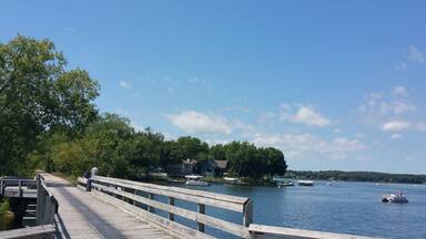 Right on Glacier bike trail is this amazing lake.
