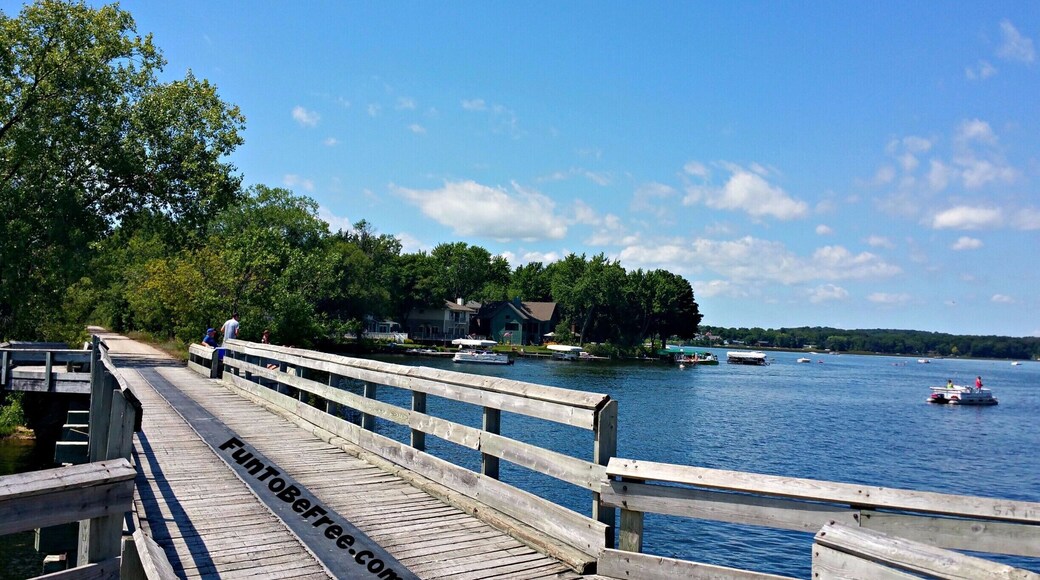 #GlacialDrumlinTrail runs right over this beautiful lake. #Hiking & #Biking #WeekendGetAway Part of my South Central Wisconsin album on Facebook.