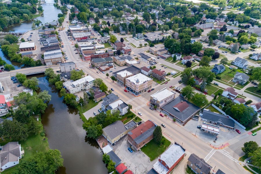 Aerial view of Mayville Wisconsin