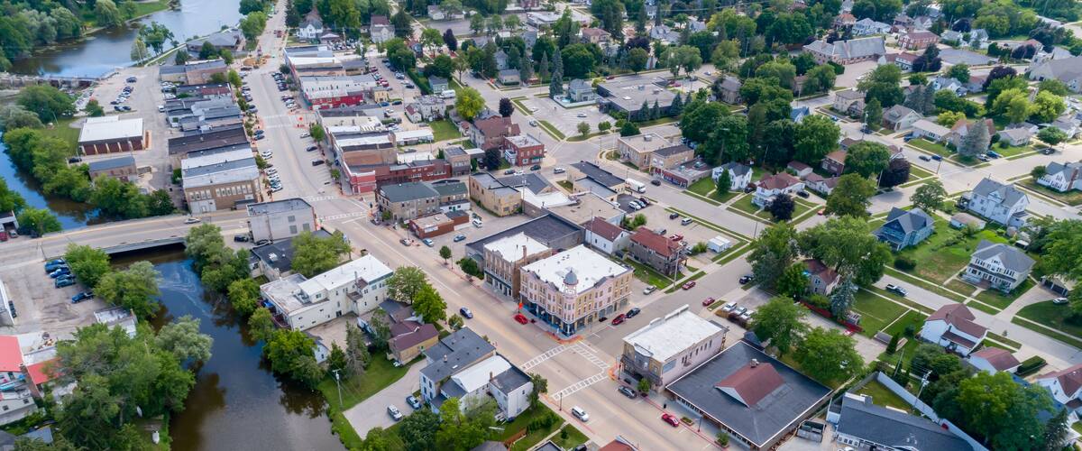 Aerial view of Mayville Wisconsin