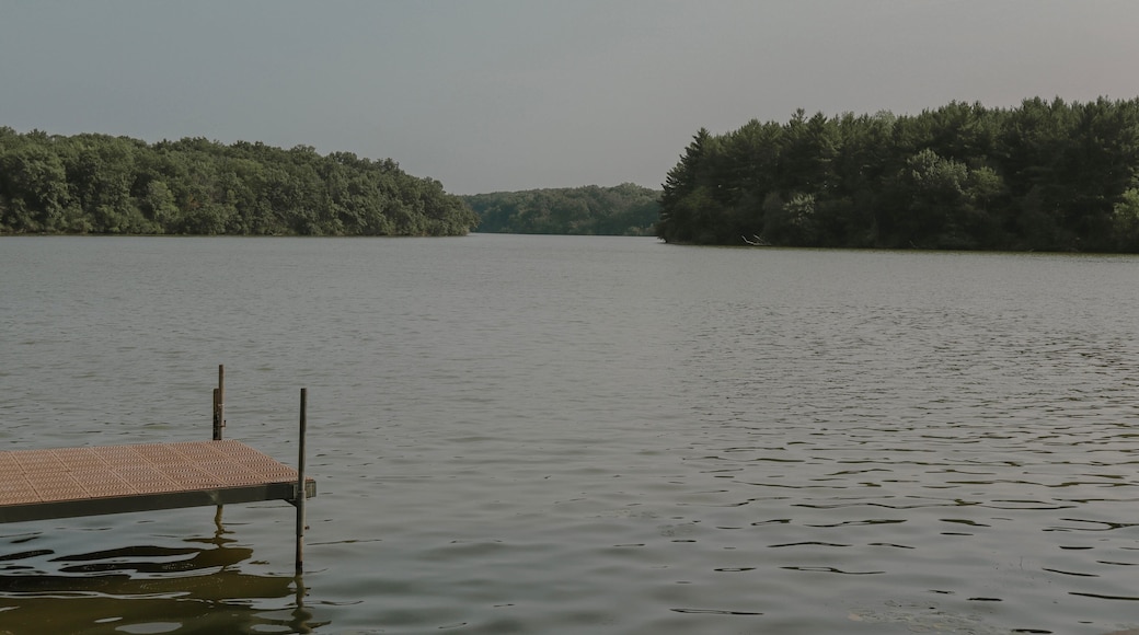 bright dock over lake