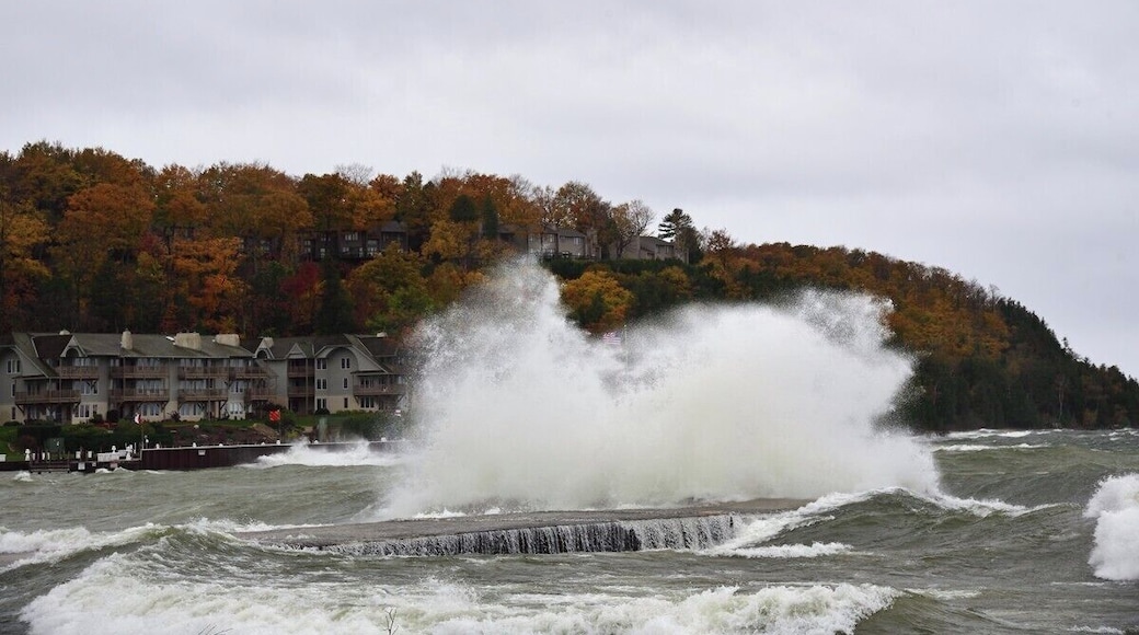 On a Fall day with 35 mile per hour winds the beach and shoreline were breathtaking. I had to fight to remain still in the strong winds.