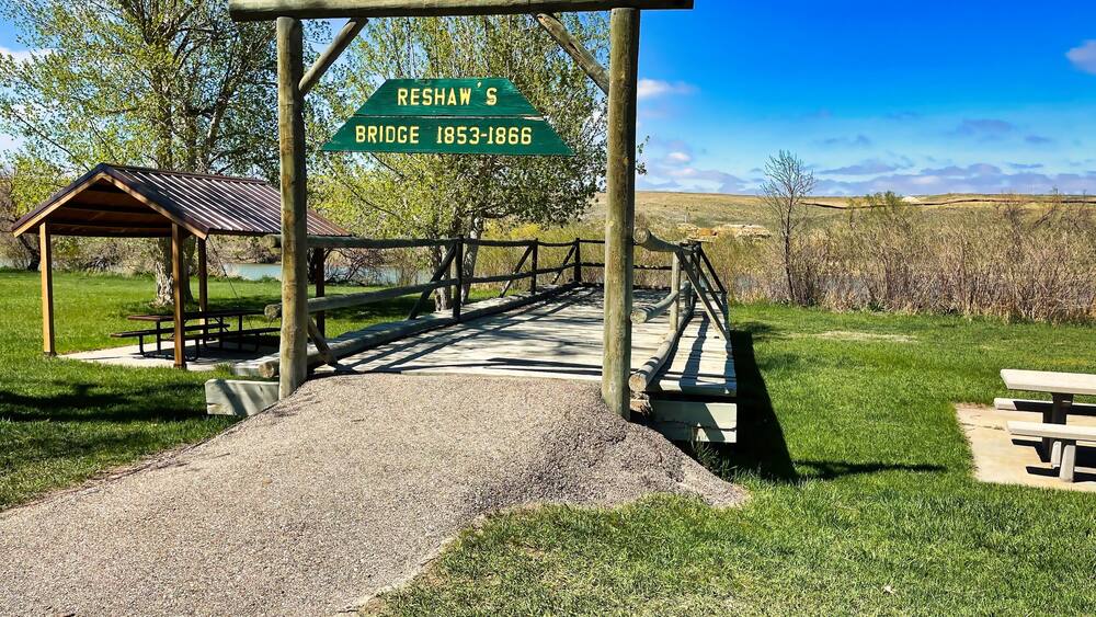 Spring Visit at Reshaw's Bridge in Evansville Wyoming.