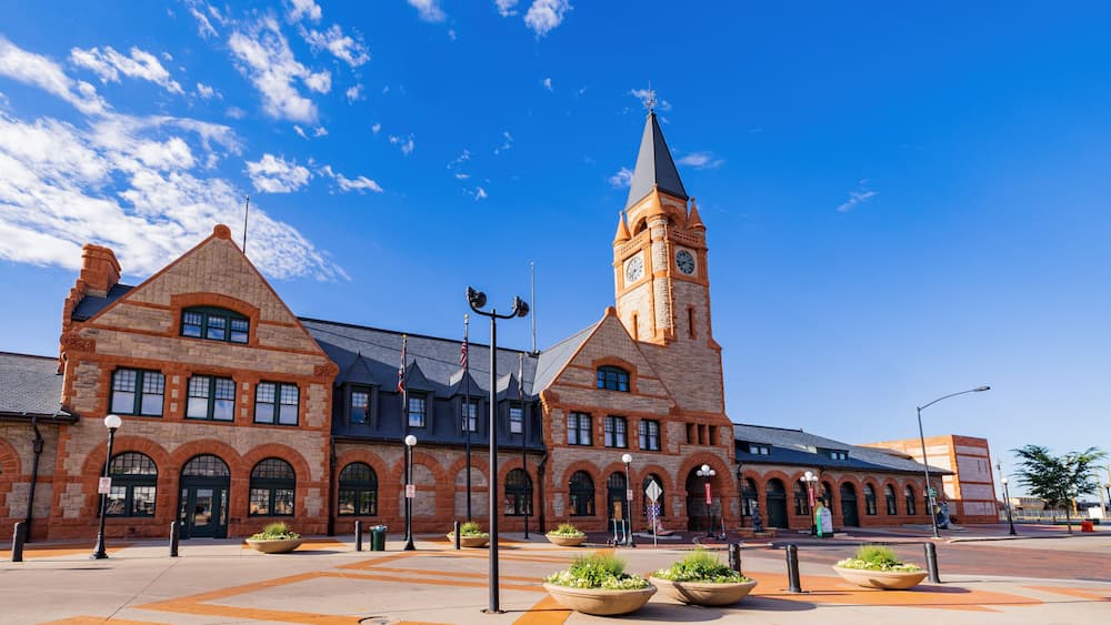 Sunny view of the Cheyenne Depot Museum