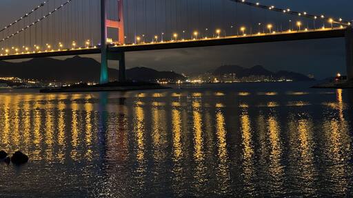 #tsingmabridge at night with clear views to #central #hongkong