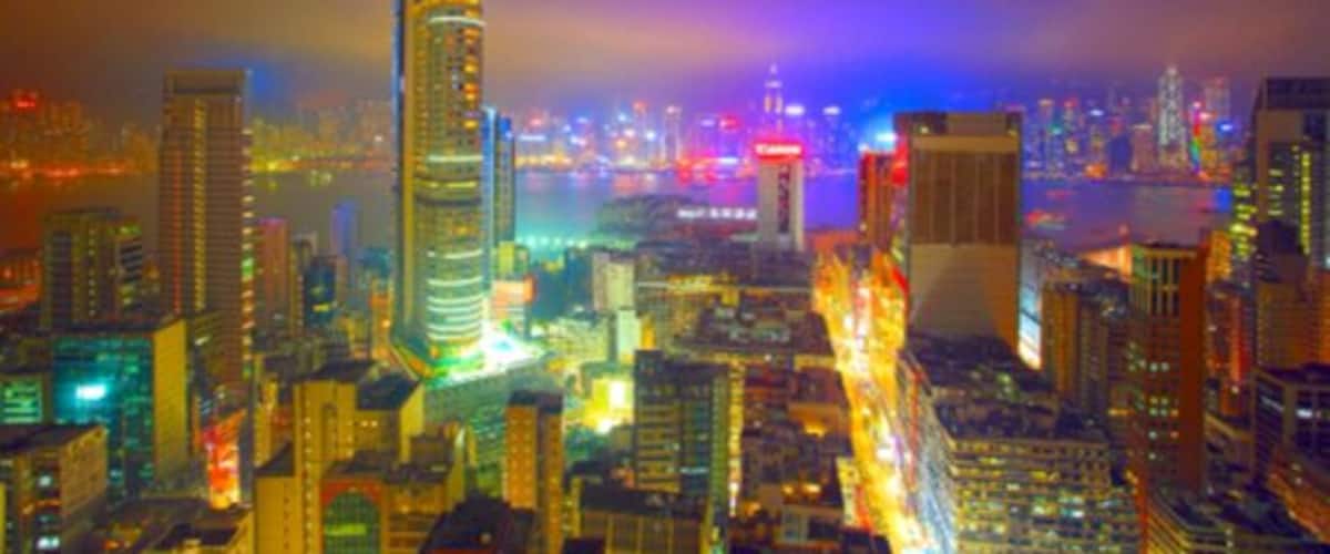 The beautiful night view of Tsim Sha Tsui, Hong Kong