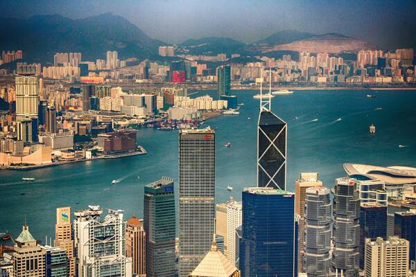 Honk Kong skyline from the Peak