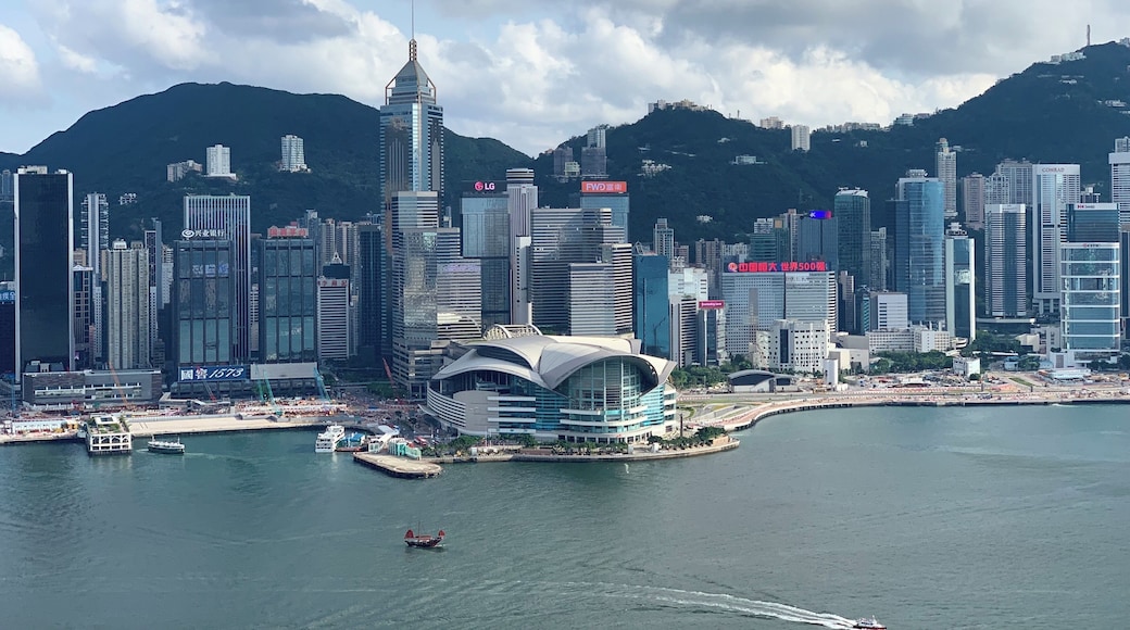 Stunning views across Victoria Harbour from Rosewood Hong Kong.