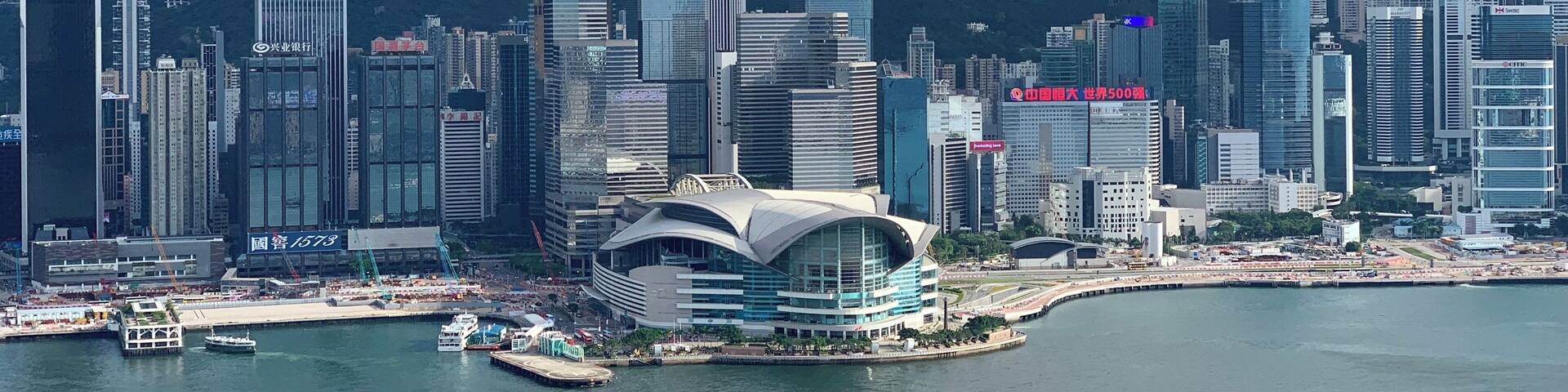Stunning views across Victoria Harbour from Rosewood Hong Kong.
