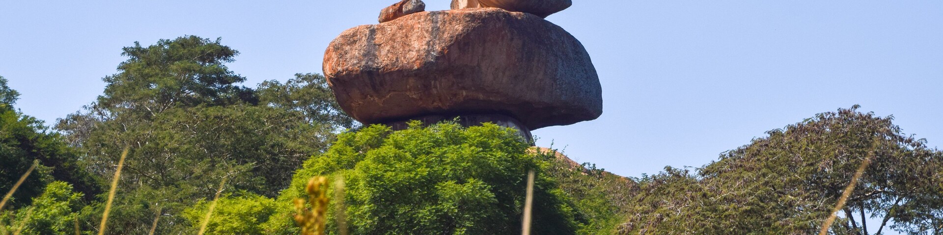 Landscape with natural balancing rocks in Zimbabwe
