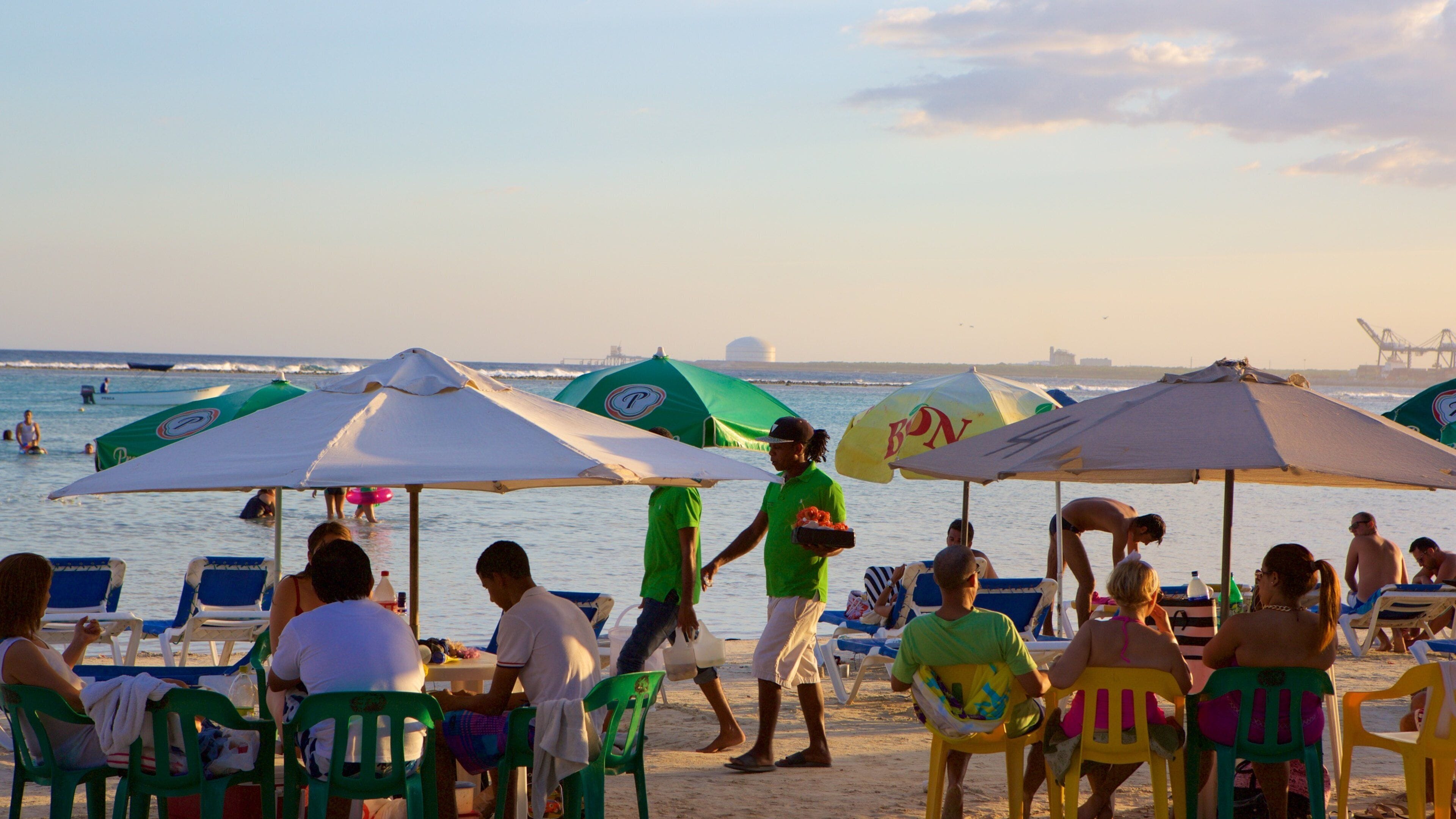 République dominicaine montrant une plage aussi bien que un petit groupe de personnes