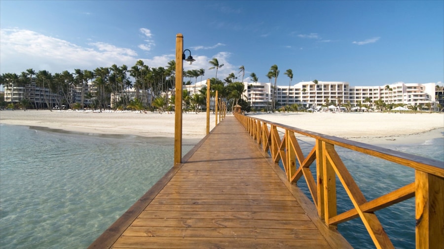 Juan Dolio which includes a coastal town, a sandy beach and views