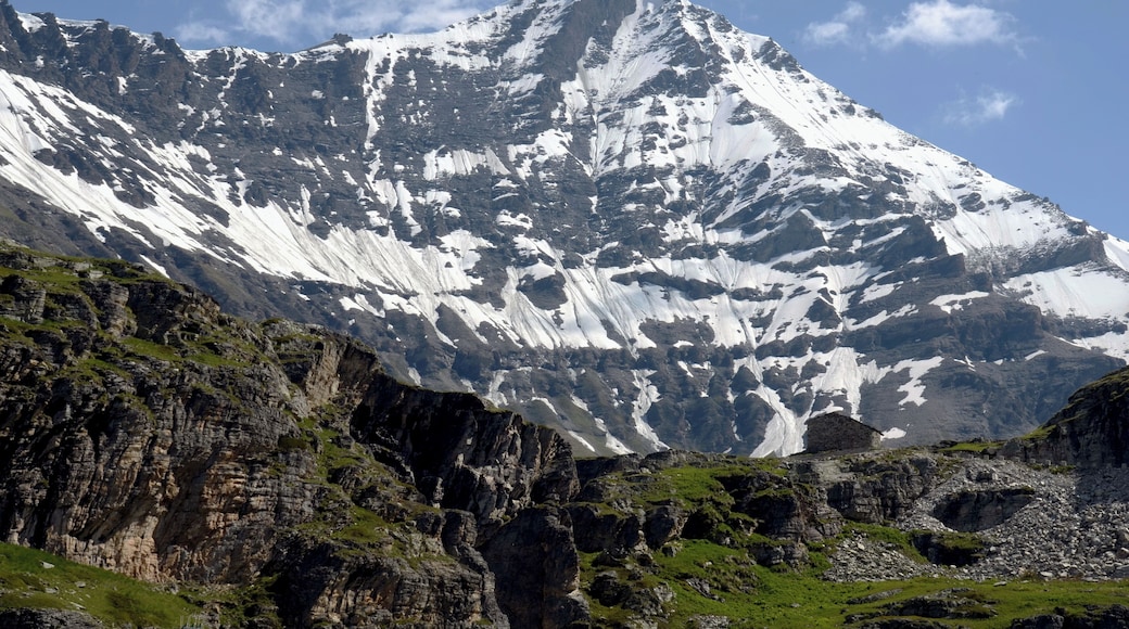 The Grande Sassiere 3747 m as seen from the road just beneath le Saut with the ruined houses