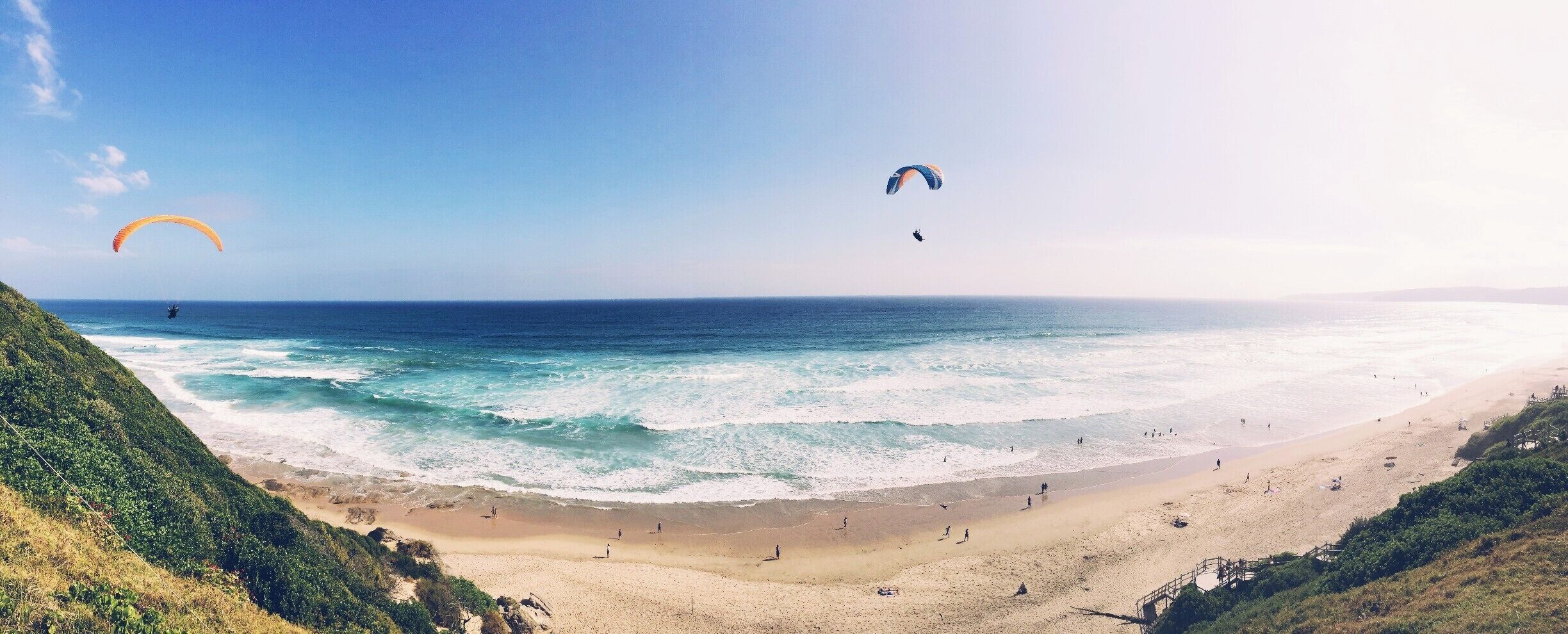 Hidden away behind a hotel is this incredible view of the beach and ocean with lots of paragliders taking in the views from above. You can pay to take a flight with a trained paraglider but it's not for the faint-hearted.